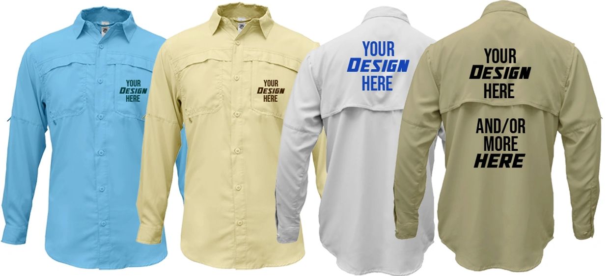 Custom Button Down Fishing Shirts Dri Fit Fishing Shirts
